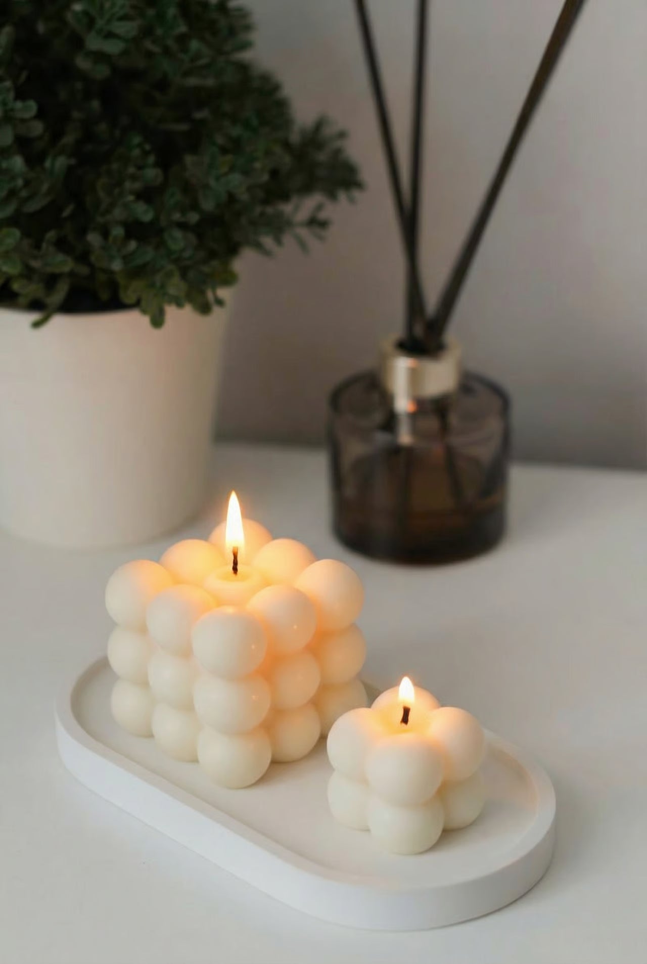 Bubble Bliss – Minimal Sculptural Candle Combo