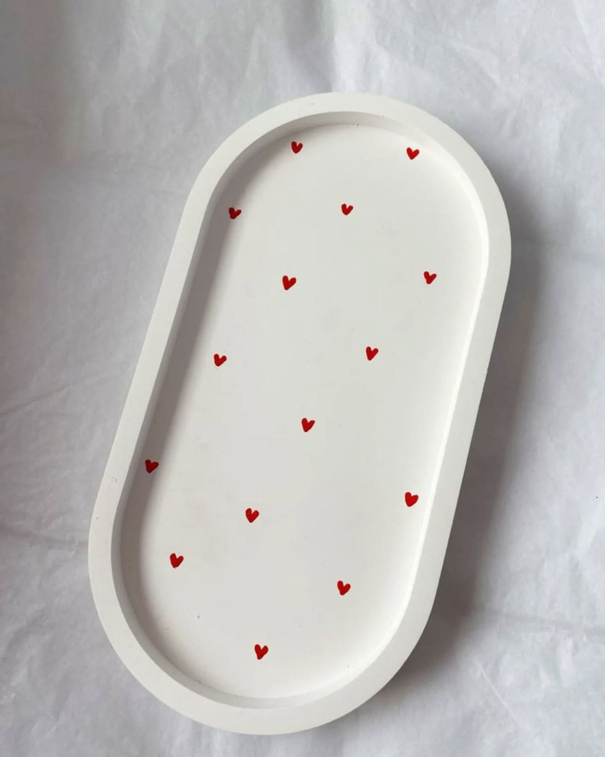 Blush Heart Oval Tray
